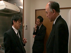 Charming Japanese housewife Yuma Asami gets fucked by lot of guys