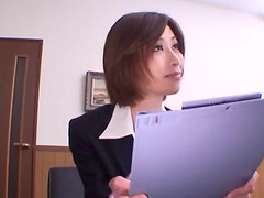Office babe Akari Asahina enjoying a delicious throbbing wiener