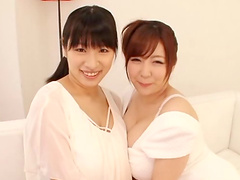 Sluts Hana Haruna pleasuring cock titjob with her cutie
