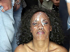 Bukkakke for Kapri Styles who likes her face covered with cum