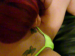 Gorgeous babe pleasures a thick shafts while her friends watch