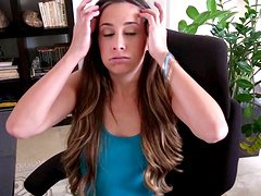 Skinny girl next door gobbles knob and takes a deep fucking