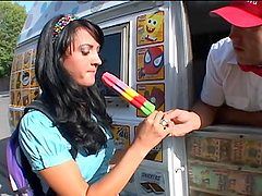 Wild fucking on the bed with natural tits Latina Deena Daniels