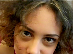 Amateur chick Karma rough fucked in her pretty mouth during a gangbang