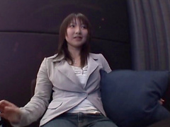 Hairy pussy Asian model gets fucked balls deep on the bed