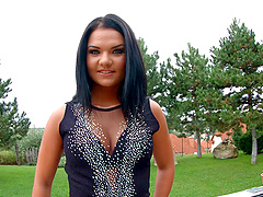 Dark-haired beauty with a stunning booty having sex with her man