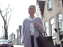 Dirty blonde loves to be treated as a slave and gets fucked good