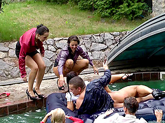 Jenna Lovely banged hardcore at the pool party group sex