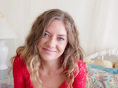 Babe flaunts her pierced nipples and sucks on your dick and balls