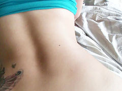 Beautiful slim babe has her cleanly shaved twat slammed