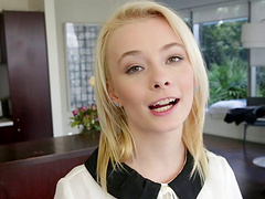 Hottie in striped stockings bounces her tight box on a cock