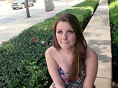 Curvy girl in a strapless dress picked up and paid for dick