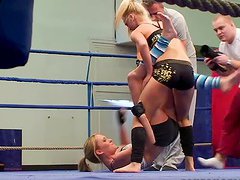 Behind the Scenes Action in Wrestling Lesbian Sex Video