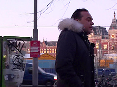 Glamorous hooker with a shaved pussy fucks a client