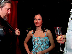 Cute hooker working the pole and fucking a guy for cash