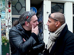 Redheaded hooker in sexy stockings fucks a new client