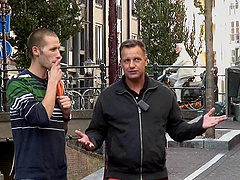 Pierced clit prostitute takes on two clients at the same time