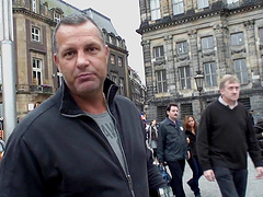 Sexy Amsterdam hooker takes him bareback and makes him cum