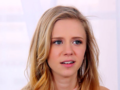 Small breasted Rachel rides some dick on the casting couch