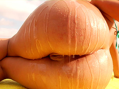 Blonde with a big ass gets a cock plowed into her butt