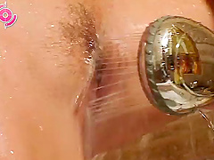 Sexy erotic bathroom time with a lusty blonde Sharon