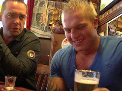 Muscular guy with tattoos pounds away on a hooker's hole