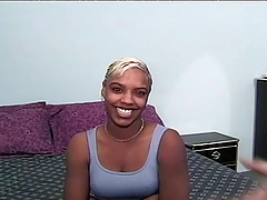 Tanned chick with the blonde hair having her pussy licked hard