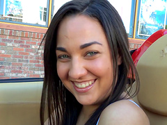 His big cock makes her eyes water as she sucks his cock