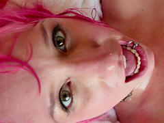 Chubby cowgirl intoxicated with pleasuring feeling of hardcore interracial sex