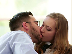 Vivacious cowgirl in socks thrilled as she gets spooked hardcore