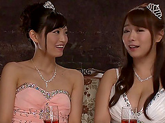Harumi Tachibana and Marina Shiraishi crave to feel erected pricks