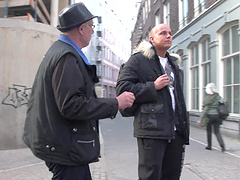 Hooker in stockings and sexy leather boots fucks a customer