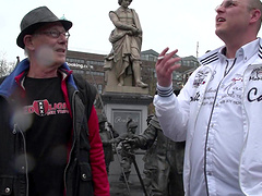 Lean blonde pornstar babe has hot sex in black stockings