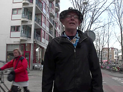 Flexible prostitute in a pair of white stockings gets laid