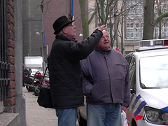 Fat guy with a big belly fucks the sexy hooker from behind