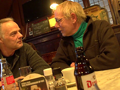 Old guy visits a hooker and has hot sex with the stockings girl