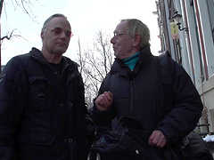 Old guy visits a hooker and has hot sex with the stockings girl