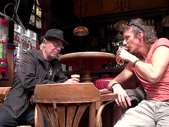 Paying a tall and skinny whore to suck his dick and get laid