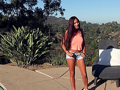 Her big natural breasts are stunning in their outdoor fuck scene