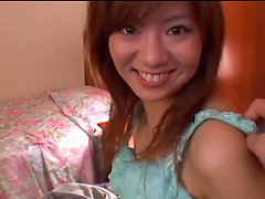 Perfect boobs Aki Katase moans during hardcore fucking on the bed