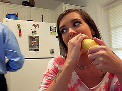 Cock stroking girlfriend gets him all excited to fuck