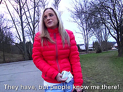 Pretty girl goes home with him to have hot sex for cash