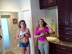 Two incredible girls having fun in a stunning threesome action