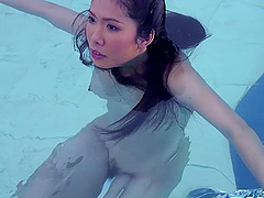 Pretty Asian girl takes an erotic bath and plays with her vagina