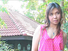 Girl from Asia decides to get totally wild in her own backyard