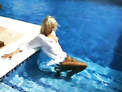 Slutty Blonde Boroka Balls Taking On Two Cocks By The Pool