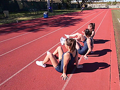 Chicks on the track team have lesbian sex after practice