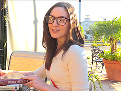 Tease in a tight top strips and shows it all in public