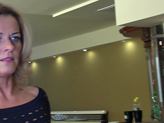 Hot mature model finishes up her makeup and masturbates for you