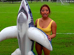 Latina blows him poolside and has hair pulling hardcore sex